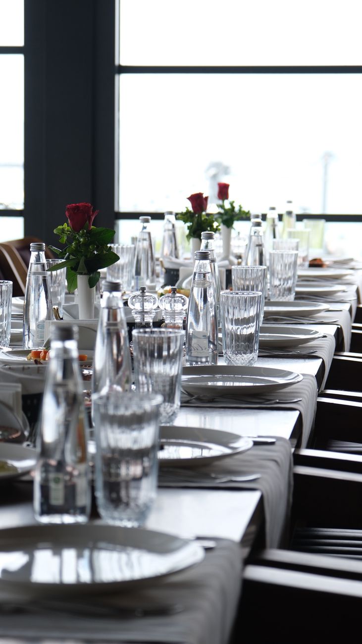 elegant table setting in modern restaurant