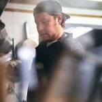 chef focused in professional kitchen
